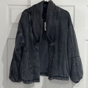 NWT Forever 21 Plus Size Mineral Wash Jacket 2X-Dark Grey/Black Mineral wash